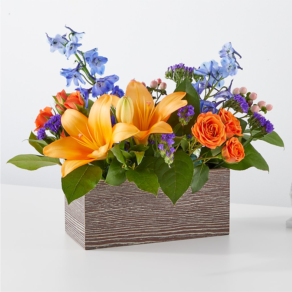 Radiant Citrus Box Bouquet – Buds N Bows, North Little Rock AR