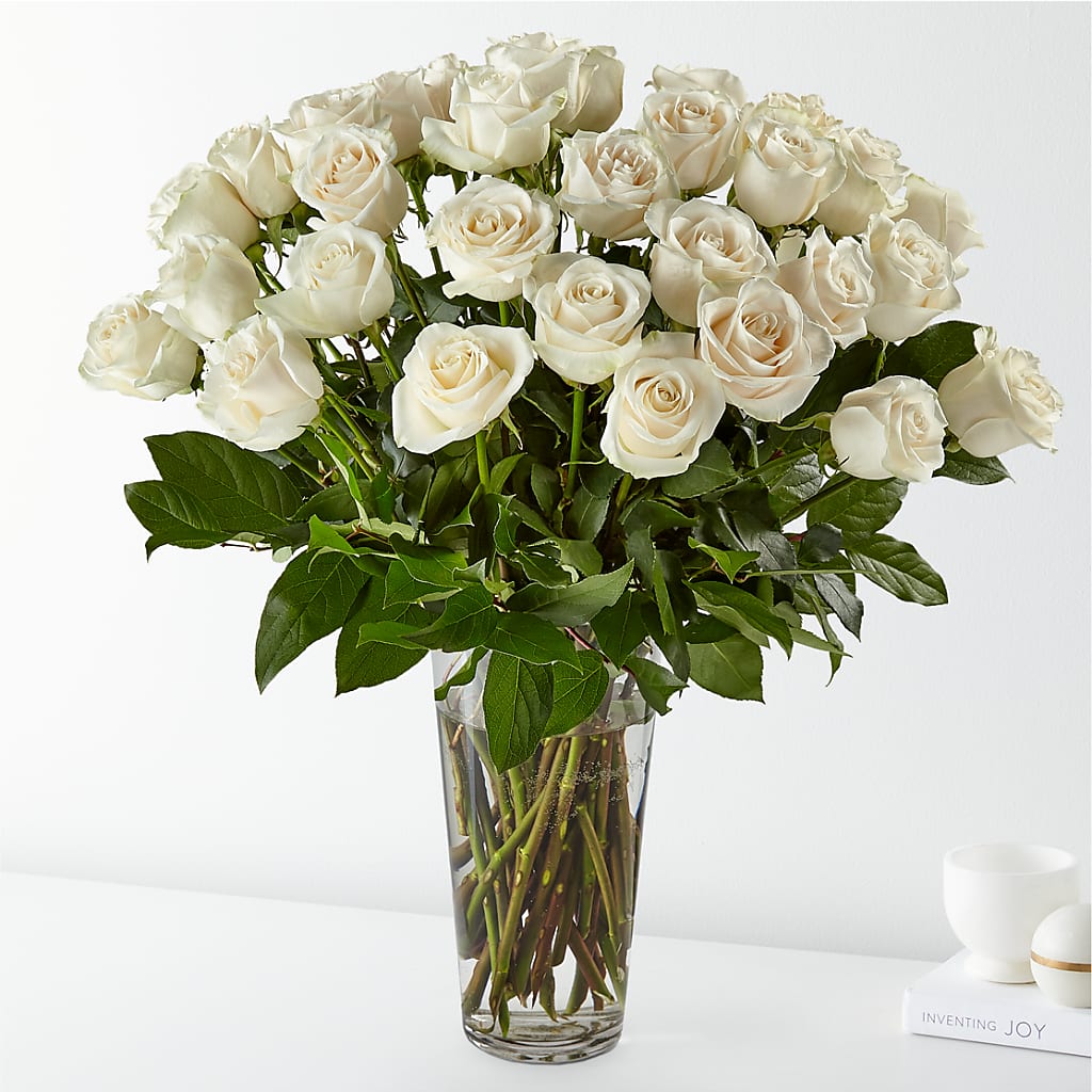 Long Stem White Rose Bouquet – Buds N Bows, North Little Rock AR