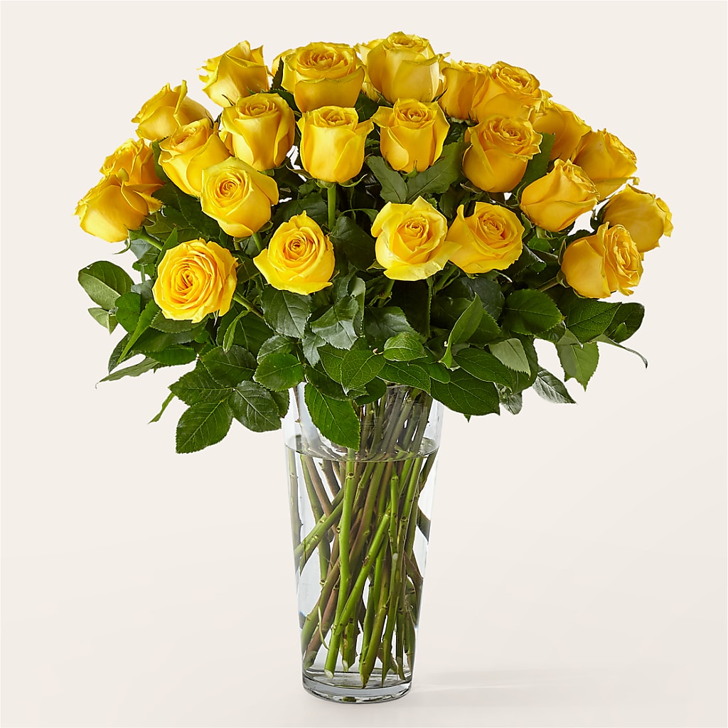 Long Stem Yellow Rose Bouquet – Buds N Bows, North Little Rock AR