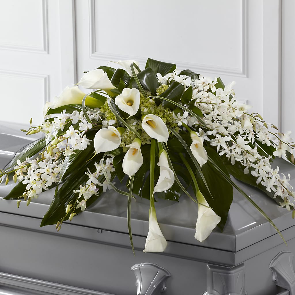 Angel Wings Casket Spray – Buds N Bows, North Little Rock AR