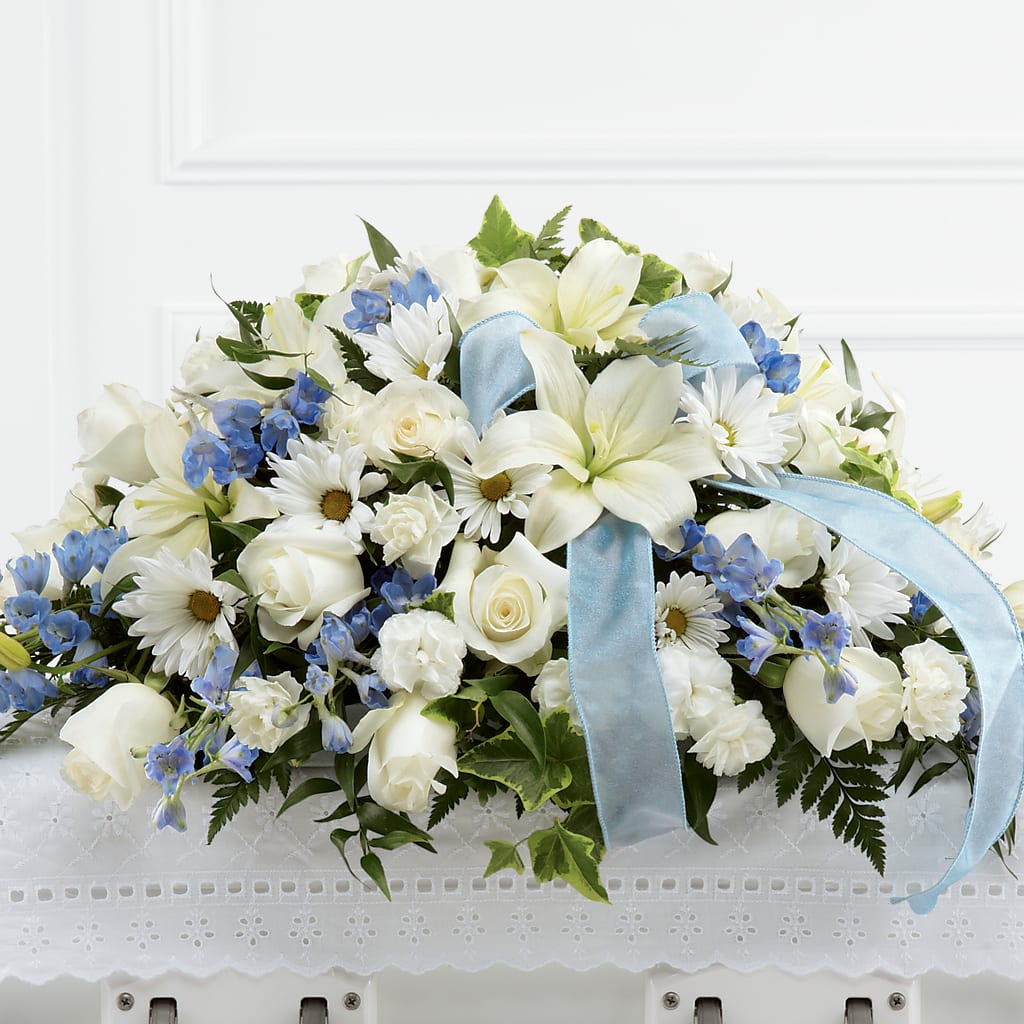 Tender Treasure Casket Spray – Buds N Bows, North Little Rock AR