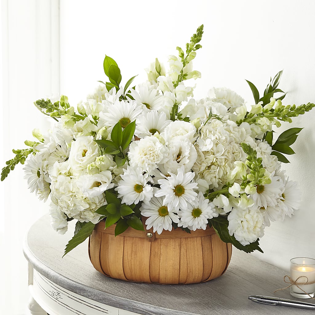 Pure Ivory Basket – Buds N Bows, North Little Rock AR
