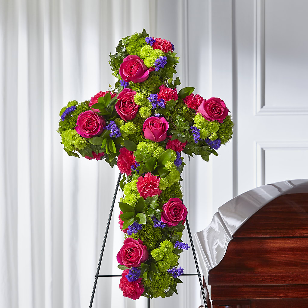 Tribute Rose Floral Cross – Buds N Bows, North Little Rock AR