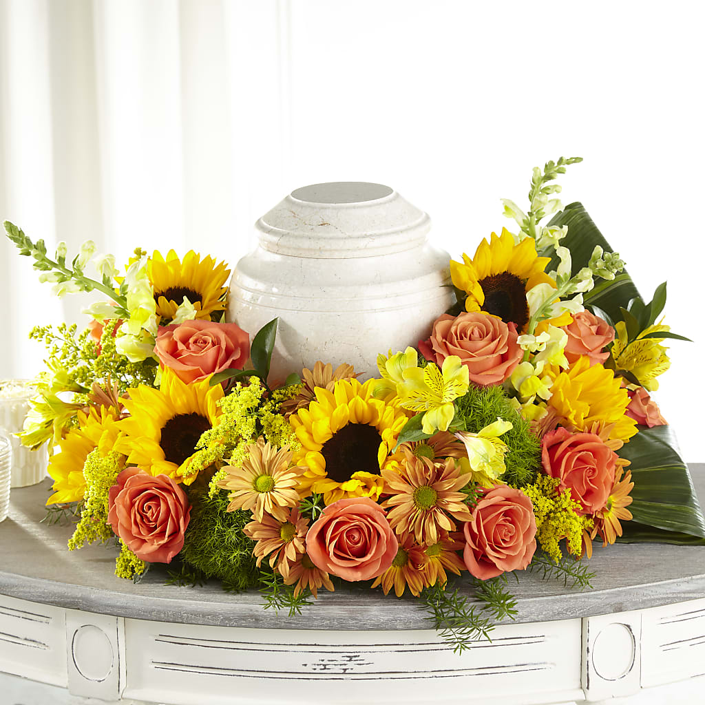 Faithful Sunflower Cremation Adornment – Buds N Bows, North Little Rock AR