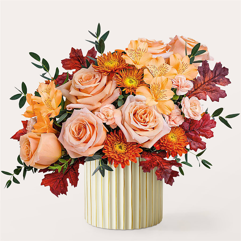 Spiced Latte Bouquet with Ivory Vase – Buds N Bows, North Little Rock AR