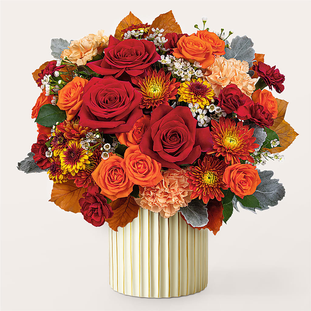 Merlot Bouquet with Ivory Vase – Buds N Bows, North Little Rock AR