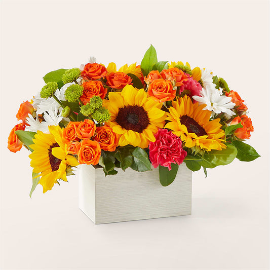 Sun-drenched Blooms Box Bouquet –  Buds N Bows, North Little Rock AR
