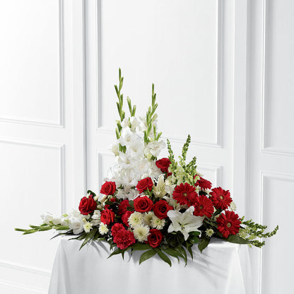 Crimson & White Arrangement –  Buds N Bows, North Little Rock AR