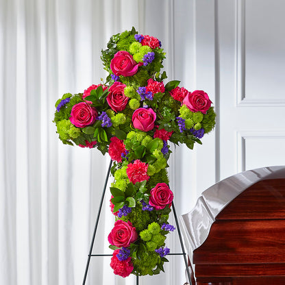 Tribute Rose Floral Cross –  Buds N Bows, North Little Rock AR