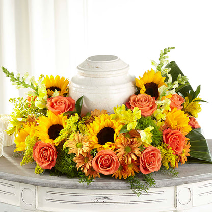 Faithful Sunflower Cremation Adornment –  Buds N Bows, North Little Rock AR