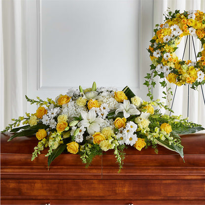 Golden Harmony Casket Spray –  Buds N Bows, North Little Rock AR