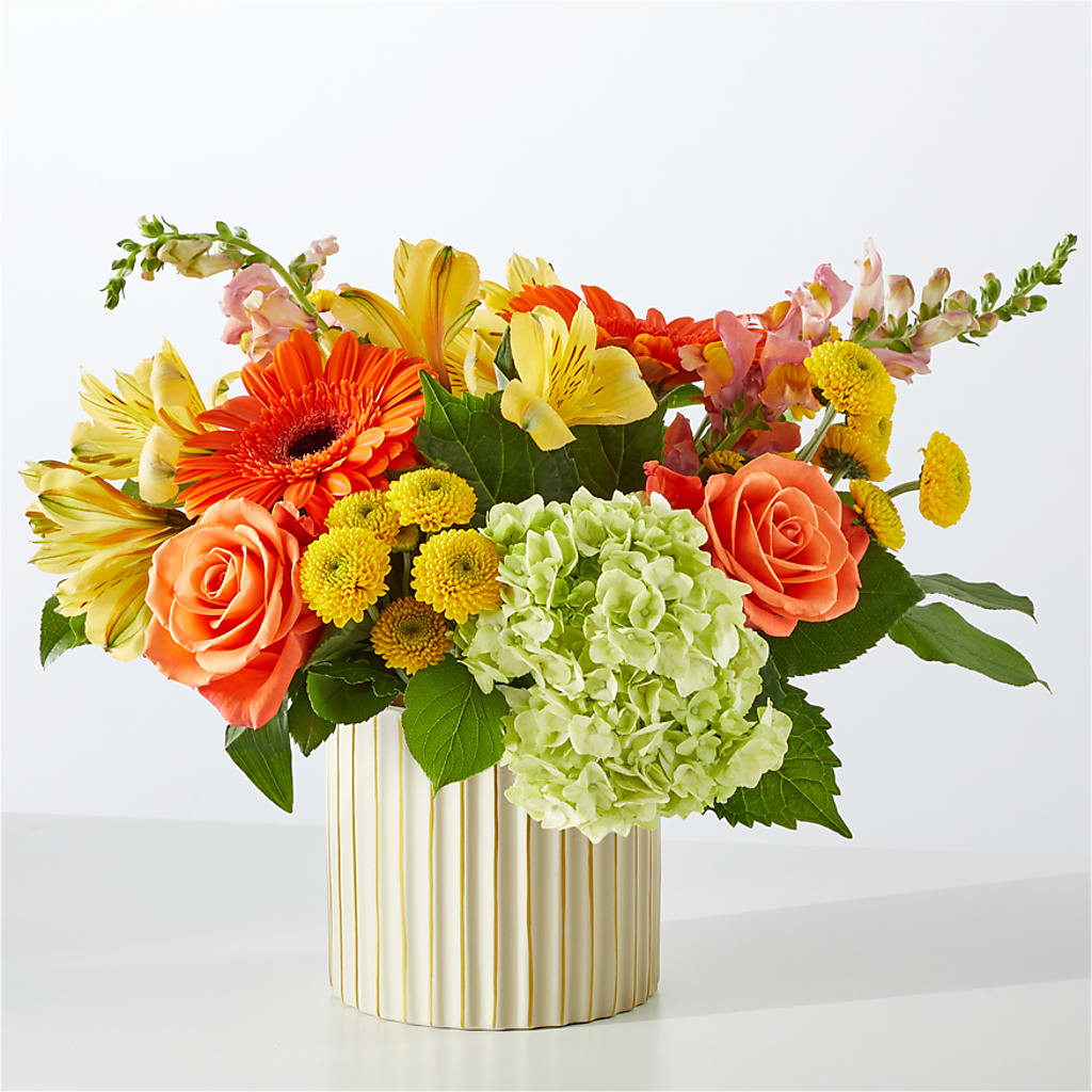 Autumn Sunshine Bouquet with Ivory Vase –  Buds N Bows, North Little Rock AR