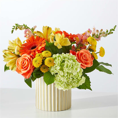 Autumn Sunshine Bouquet with Ivory Vase –  Buds N Bows, North Little Rock AR