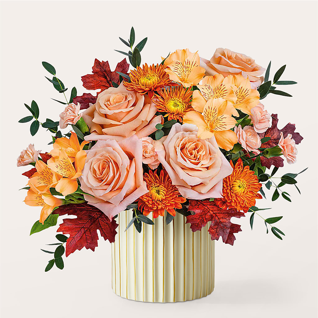 Spiced Latte Bouquet with Ivory Vase –  Buds N Bows, North Little Rock AR