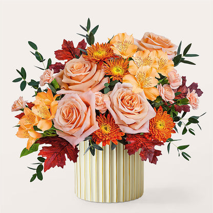Spiced Latte Bouquet with Ivory Vase –  Buds N Bows, North Little Rock AR
