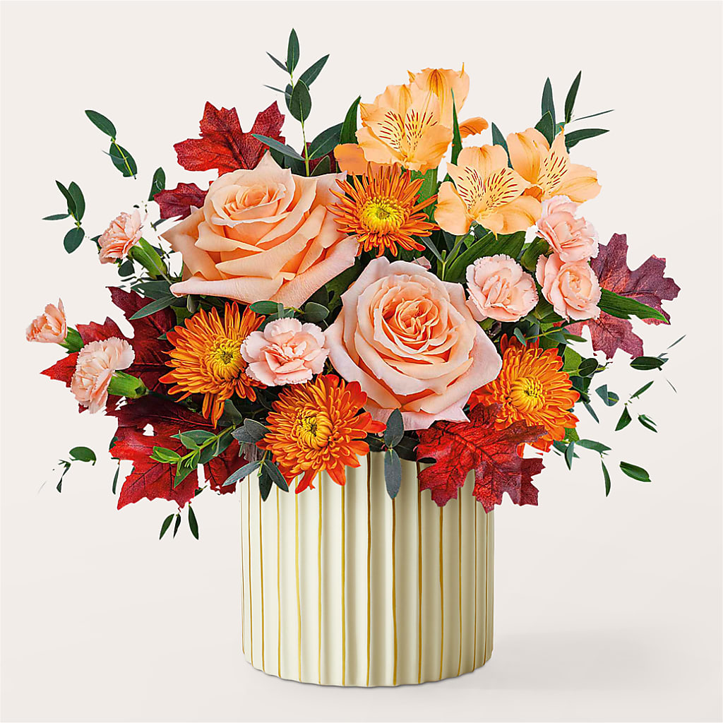 Spiced Latte Bouquet with Ivory Vase –  Buds N Bows, North Little Rock AR
