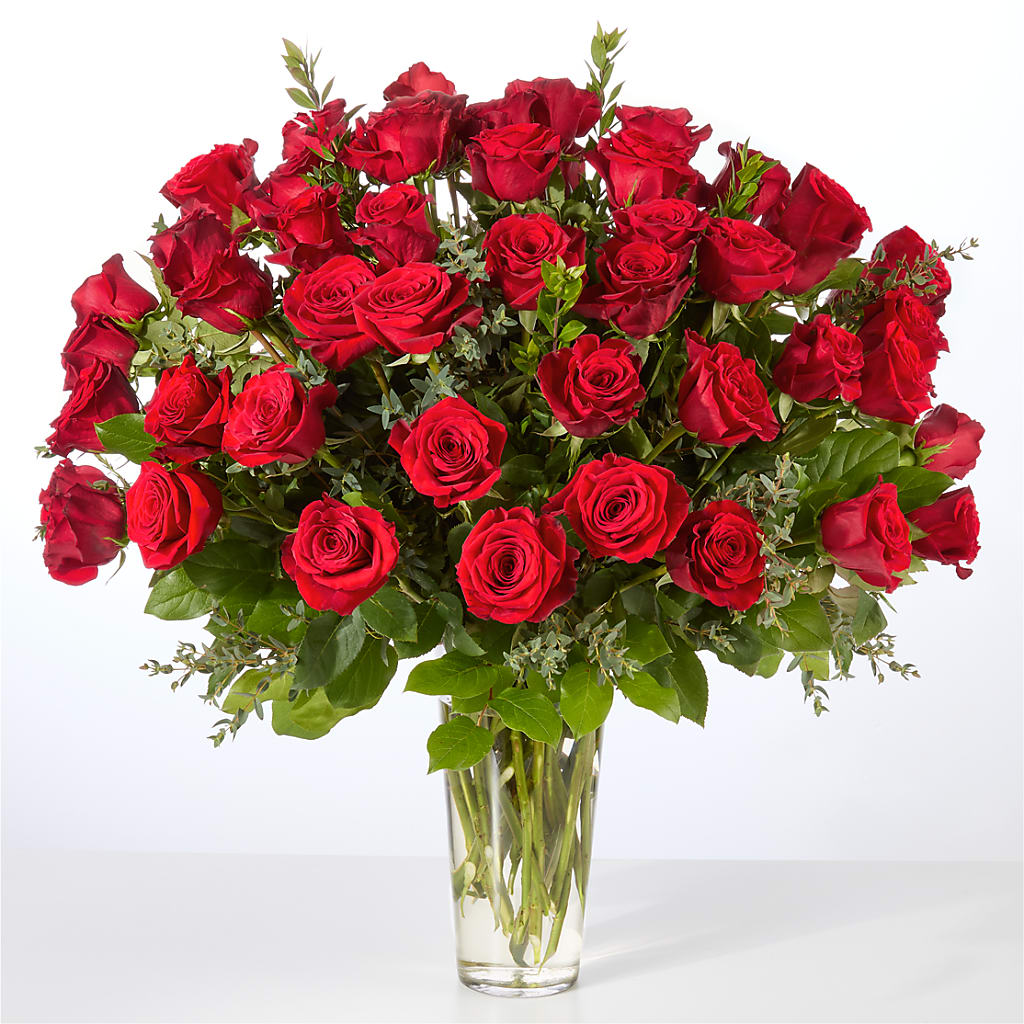 Forever Yours Fifty Stem Red Rose Bouquet –  Buds N Bows, North Little Rock AR