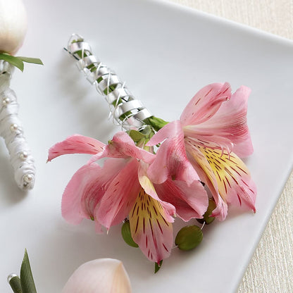 Pink Peruvian Lily Boutonniere –  Buds N Bows, North Little Rock AR