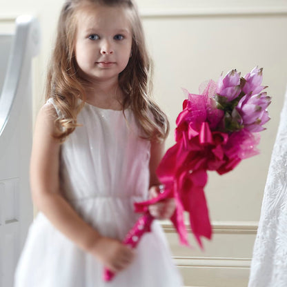 Sparkle Pink Flower Girl Bouquet –  Buds N Bows, North Little Rock AR
