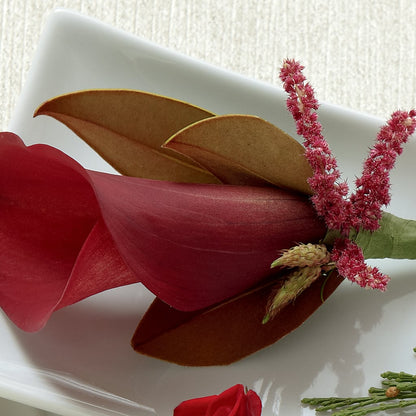 Red Calla Boutonniere –  Buds N Bows, North Little Rock AR
