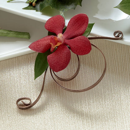 Red Mokara Boutonniere –  Buds N Bows, North Little Rock AR